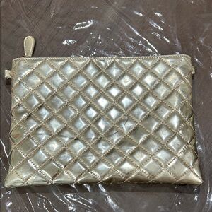 Chic Quilted Gold Wristlet